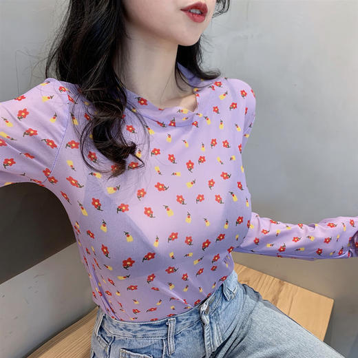 【冰丝网纱防晒打底衫女】2025夏季 长袖泫雅风同款t恤 内搭上衣潮 商品图8