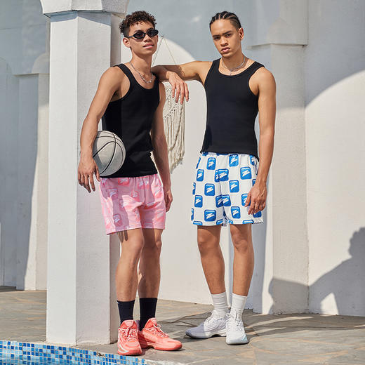 有志者UZIS 美式篮球运动短裤男夏季休闲潮流印花四分沙滩裤[键盘 商品图4