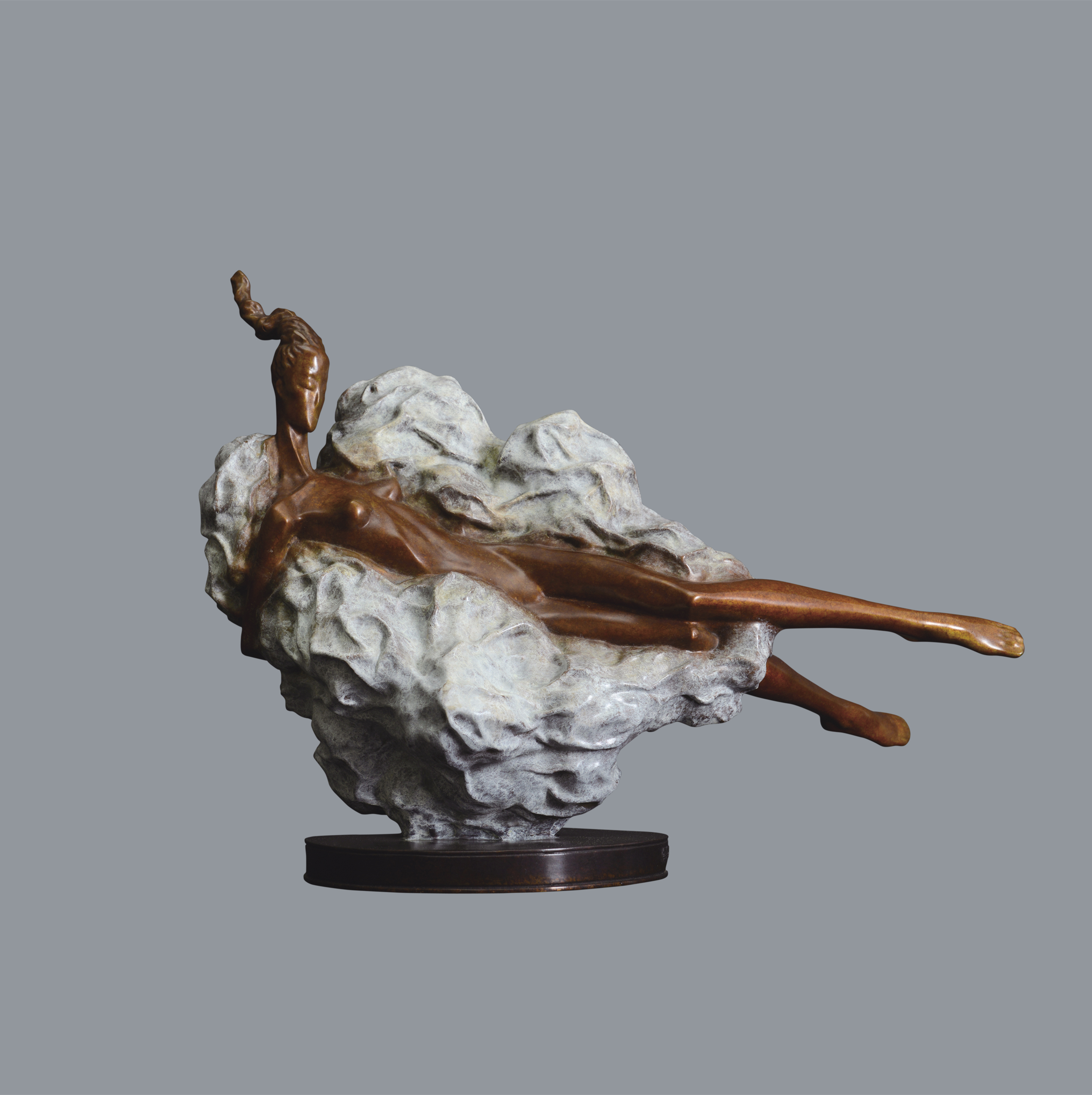 宇达青铜摆件 潘松限量99版作品《霓裳系列-云》艺术摆件  长38cm