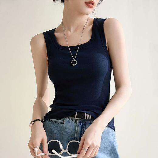 爆款凉感螺纹辣妹背心吊带女内搭外穿无袖2024春夏新款白色修身 商品图1