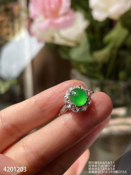 4201203，玻璃艳绿蛋面套装。具体价格微信咨询 商品图7