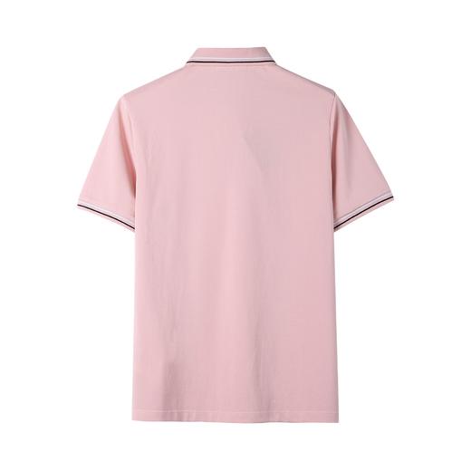 春夏新款  简约经典 浅蓝色撞色线条 刺绣小标 纯棉翻领短袖POLO衫 Z-11527 商品图7