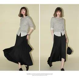 【有赞】COCOBELLA优雅气质不规则大摆百褶裙女秋重工压褶半身裙HS0006B 商品图2