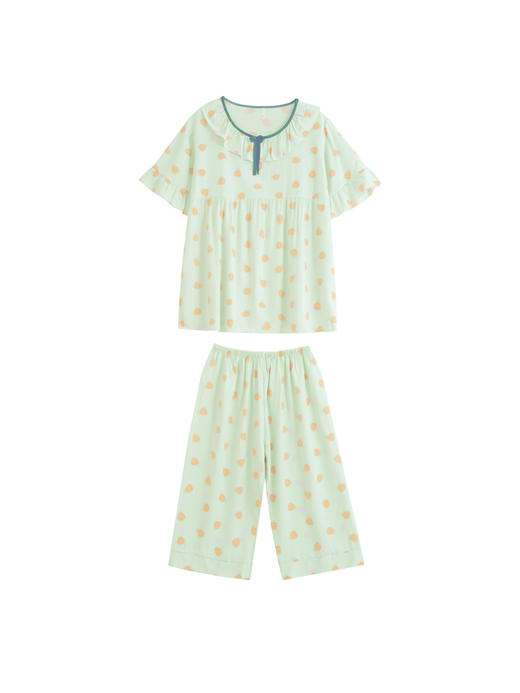 【39元限时秒杀】【秀黛】女荷叶边绵绸短袖套装女士夏季睡衣家居服L2551039T【门店同款】【如遇缺货自动退款，介意勿拍】 商品图7