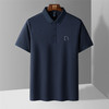 【含桑蚕丝】罗蒙男士珠片绣花polo衫男短袖夏季运动t恤男短袖t恤男 商品缩略图4