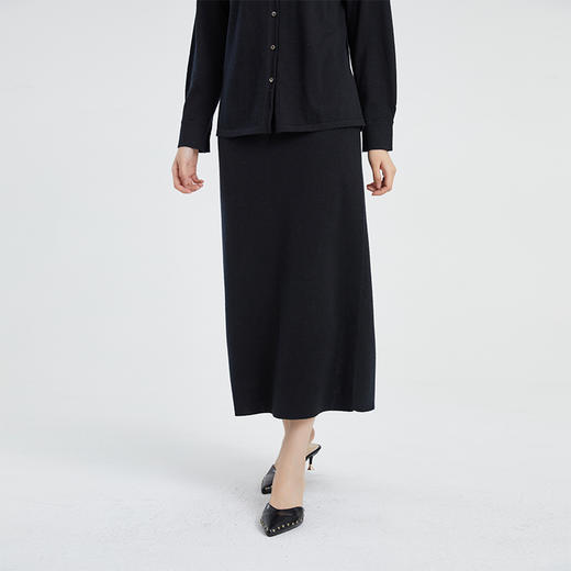 东黎 • 山羊绒女士春秋精仿时尚气质休闲黑色半裙 4207 商品图2
