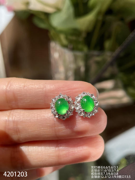 4201203，玻璃艳绿蛋面套装。具体价格微信咨询 商品图5