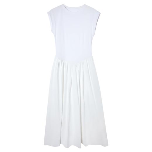 西嘉C+IMPRESS/西嘉高支新疆长绒棉针织拼接防透白色长款连衣裙女春夏LYQ2401093 商品图4