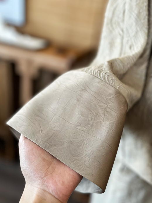 【雾境定制】兰亭风月系列烂花绡精致感丝织肌理新中式直襟马褂短外套 3204032 商品图10