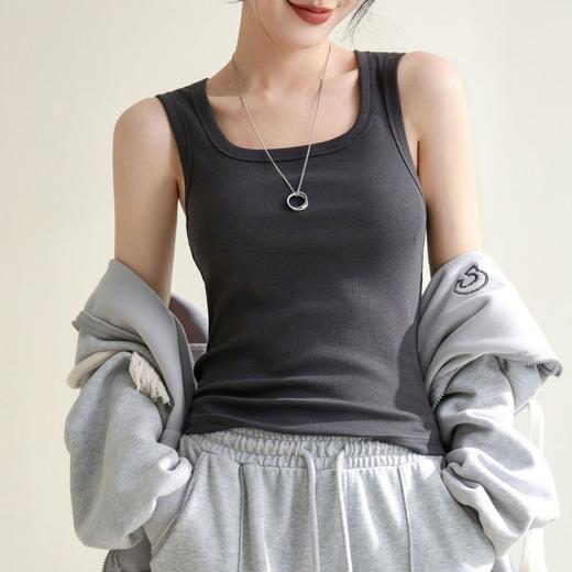 爆款凉感螺纹辣妹背心吊带女内搭外穿无袖2024春夏新款白色修身 商品图0