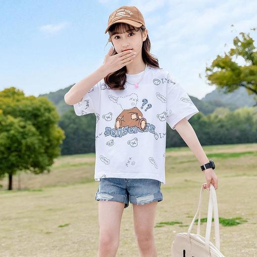 女童短袖夏装T恤2024新款韩版洋气儿童小女孩体恤上衣夏季打底衫 商品图1