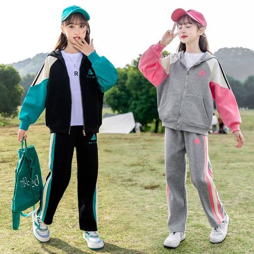 女童套装春秋2024新款儿童时尚洋气卫衣女孩休闲运动裤两件套潮 商品图0