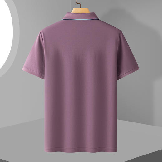 【含桑蚕丝】罗蒙男士夏季商务休闲男polo衫舒适男士t恤短袖polo衫 商品图4