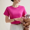 冰感纯色正肩修身圆领棉短袖T恤女2024春夏新款气质内搭套头上衣 商品缩略图2