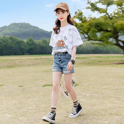 女童短袖夏装T恤2024新款韩版洋气儿童小女孩体恤上衣夏季打底衫 商品图2