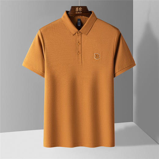 【含桑蚕丝】罗蒙男士珠片绣花polo衫男短袖夏季运动t恤男短袖t恤男 商品图2