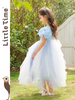 littletime女童连衣裙2024春夏新款短袖中大儿童洋气泡泡袖公主裙 商品缩略图3
