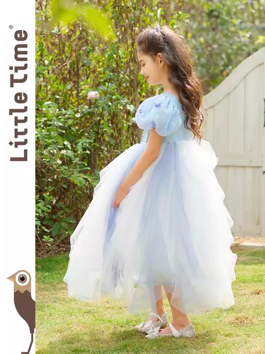 littletime女童连衣裙2024春夏新款短袖中大儿童洋气泡泡袖公主裙 商品图3