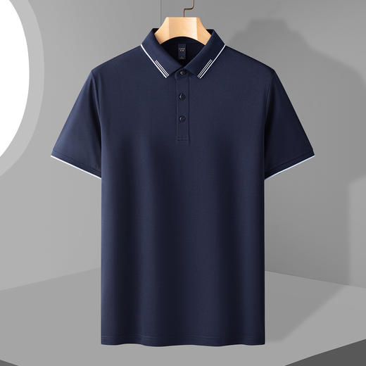 【撞色款】罗蒙男士提花领时尚polo衫男短袖男夏季薄款速干t恤男短袖 商品图7