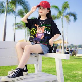 女童短袖T恤夏季套装2024款t儿童夏女孩短袖短裤休闲两件套