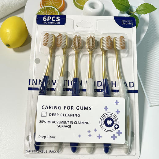 【家庭必备！软毛牙刷】山姆同款牙刷软毛高级成人家庭6支装情侣宽头抖音同款，宽头设计，软毛细腻，打造舒适洁净口腔。 商品图1