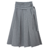 西嘉C+IMPRESS/西嘉格雷系灰色半身裙女高腰不对称压褶改良通勤马面裙BQ2401055 商品缩略图4