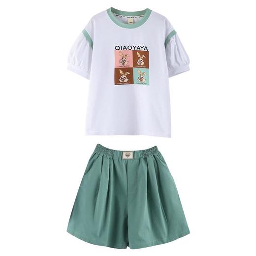 女童夏季套装2024新款童装儿童时尚网红短袖T恤女大童休闲两件套 商品图4