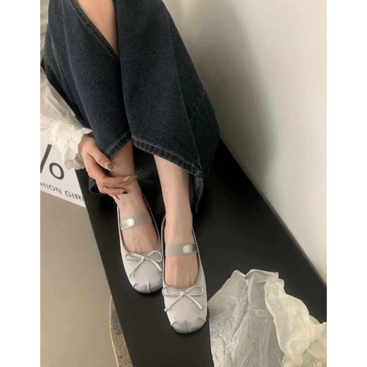 SUTUS/法式绸缎《芭蕾舞鞋》丨软底银色单鞋 穿搭小心机~ 商品图6