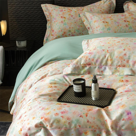 自然醒60支贡缎新疆长绒棉轻奢印花四件套居家床单被套纯棉套件床品KY 商品图5