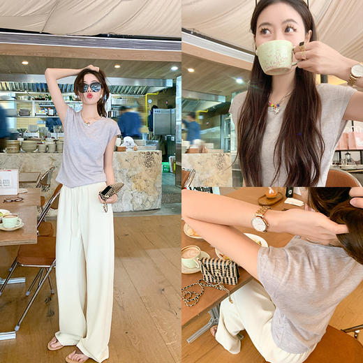 <曾小咸推荐>【百搭策略】4色针织T恤 商品图3