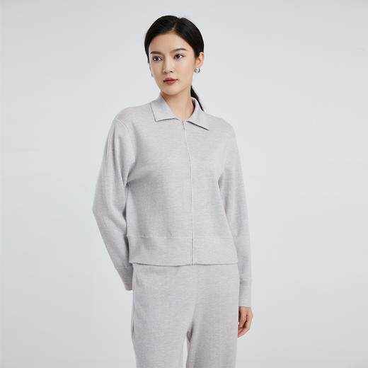 东黎 •  山羊绒女士春季精仿翻领拉链长袖开衫 4197 商品图4