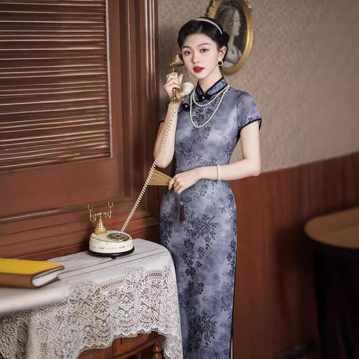 中长款气质修身，复古改良旗袍XL-24152 商品图2