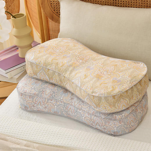 阿尔贝花园系列曲线枕荞麦壳枕头护颈椎病荞麦皮睡眠四季 商品图3