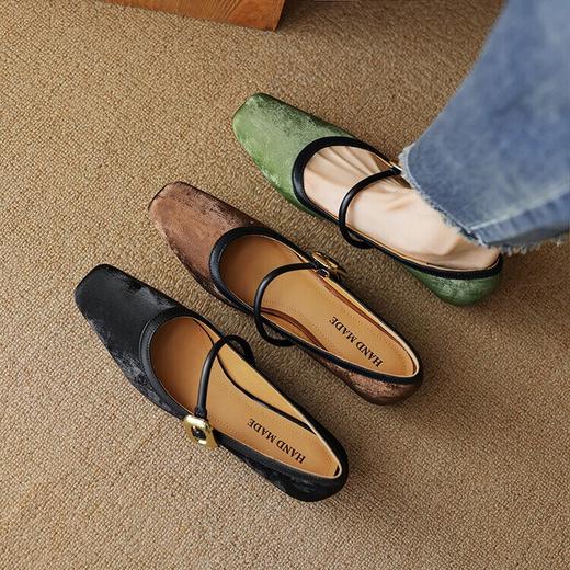 【预售5天】法式复古浅口，一字扣带玛丽珍鞋方头粗跟单鞋CQSJ&H-2876 商品图2