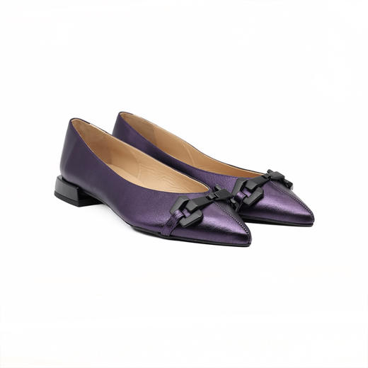 #限时特价#西班牙原产优雅舒适女款船鞋5703珠光紫 商品图7