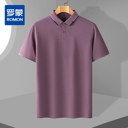 【含桑蚕丝】罗蒙男士夏季商务休闲男polo衫舒适男士t恤短袖polo衫 商品图0