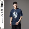 PINLI品立2024新中式夏季新款男蝴蝶印花圆领休闲短袖T恤国潮上衣BG242111062 商品缩略图3