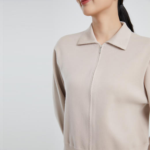 东黎 •  山羊绒女士春季精仿翻领拉链长袖开衫 4197 商品图6