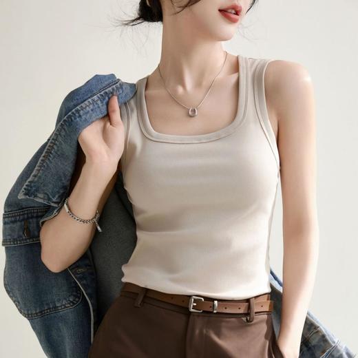 爆款凉感螺纹辣妹背心吊带女内搭外穿无袖2024春夏新款白色修身 商品图3