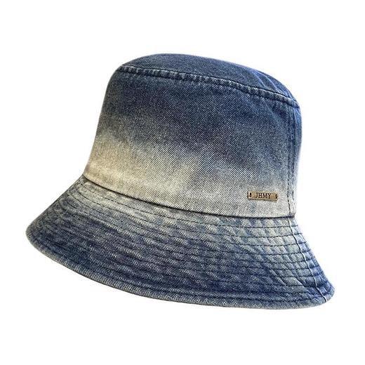 TZF-帽子女水洗做旧渐变色牛仔渔夫帽潮街头百搭素颜盆帽可折叠遮阳帽 商品图4