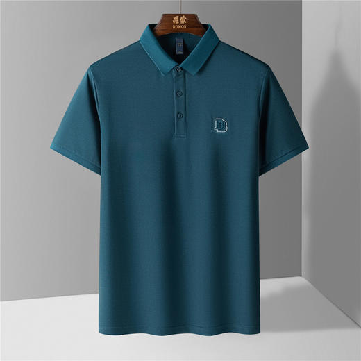 【含桑蚕丝】罗蒙男士珠片绣花polo衫男短袖夏季运动t恤男短袖t恤男 商品图6