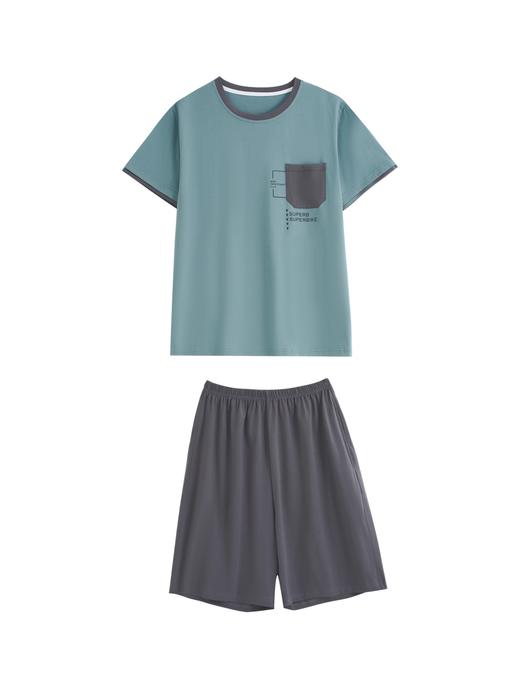 【79元限时秒杀】【秀黛】男圆领针织短袖套装男士夏季家居服睡衣L2550017T【门店同款】【如遇缺货自动退款，介意勿拍】 商品图6