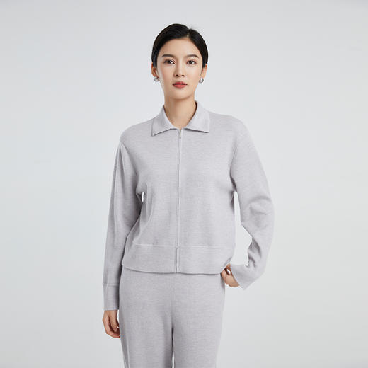 东黎 •  山羊绒女士春季精仿翻领拉链长袖开衫 4197 商品图2