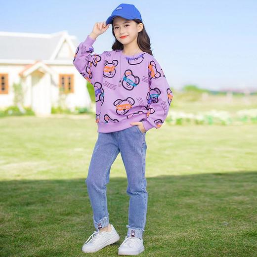 女童春装卫衣2024新款洋气韩版中大儿童网红春秋打底衫上衣套装 商品图2