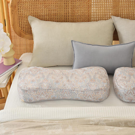 阿尔贝花园系列曲线枕荞麦壳枕头护颈椎病荞麦皮睡眠四季 商品图2