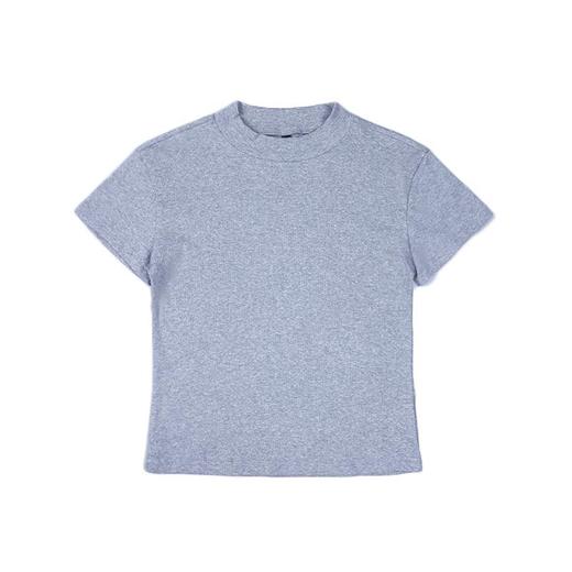 凉感气质修身纯色正肩圆领短袖T恤女2024春夏新款高弹内搭上衣 商品图4