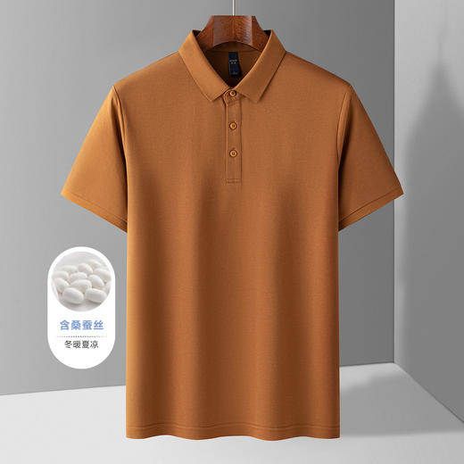 【含桑蚕丝】罗蒙夏季休闲男士t恤短袖polo衫商务polo衫男短袖 商品图9