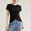 热辣美式修身圆领高弹短袖棉T恤女2024春夏新款纯色套头内搭上衣 商品缩略图1