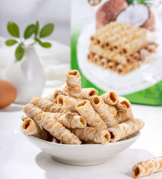 【欧柏拉椰奶蛋卷🥥】不加一滴水薄脆外壳·包裹香浓椰奶·甜而不腻 脆而不硬 商品图1