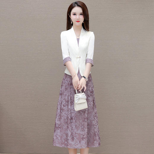 ALBB-夏款印花长款显瘦修身时尚内搭连衣裙 商品图0